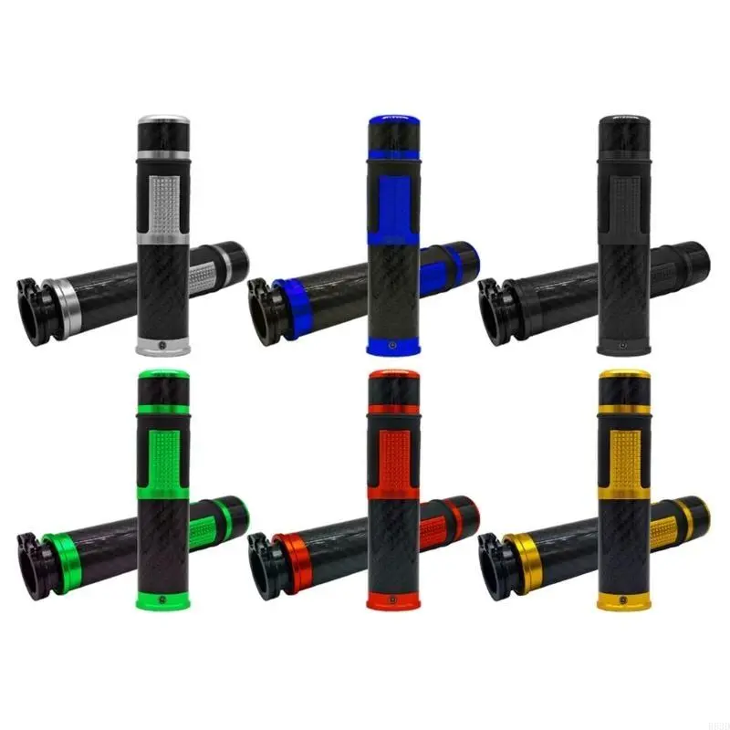 R53D Motorcycle Hand Grips Featuring Carbon Fiber Pattern Comfortable for Better Grip