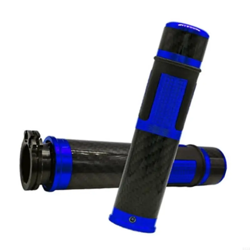 R53D Motorcycle Hand Grips Featuring Carbon Fiber Pattern Comfortable for Better Grip