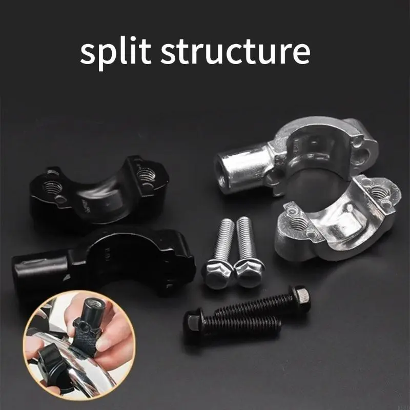 R53D Sturdy Motorcycle Mirror Clamp Handlebar Bracket Enhances Safety and Aesthetics with Easy Adjustability for Safe Ride 2x