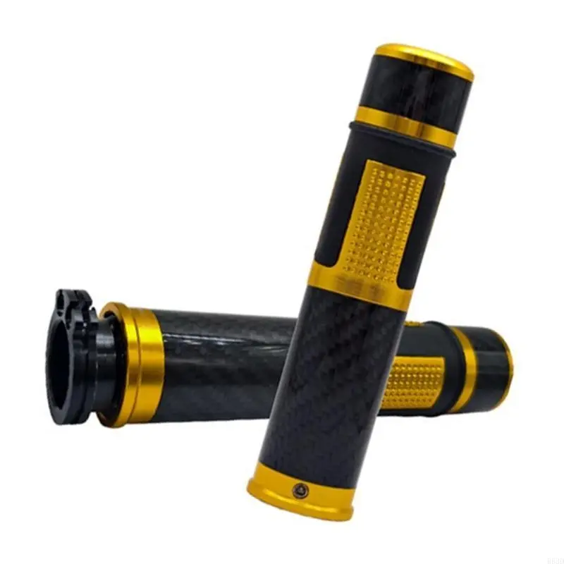 R53D Motorcycle Hand Grips Featuring Carbon Fiber Pattern Comfortable for Better Grip
