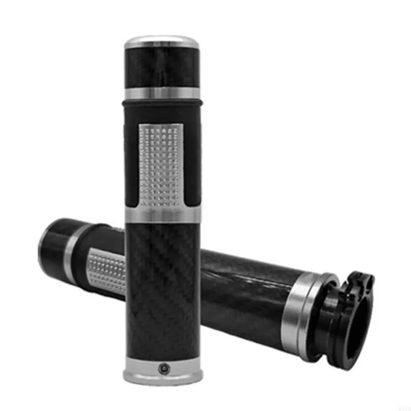 R53D Motorcycle Hand Grips Featuring Carbon Fiber Pattern Comfortable for Better Grip