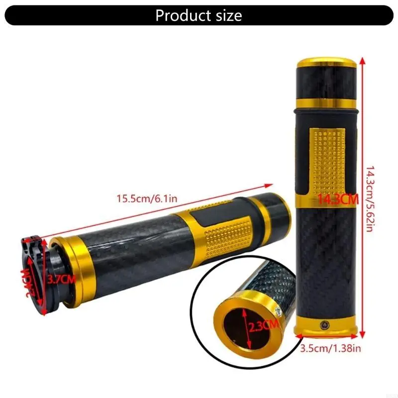 R53D Motorcycle Hand Grips Featuring Carbon Fiber Pattern Comfortable for Better Grip