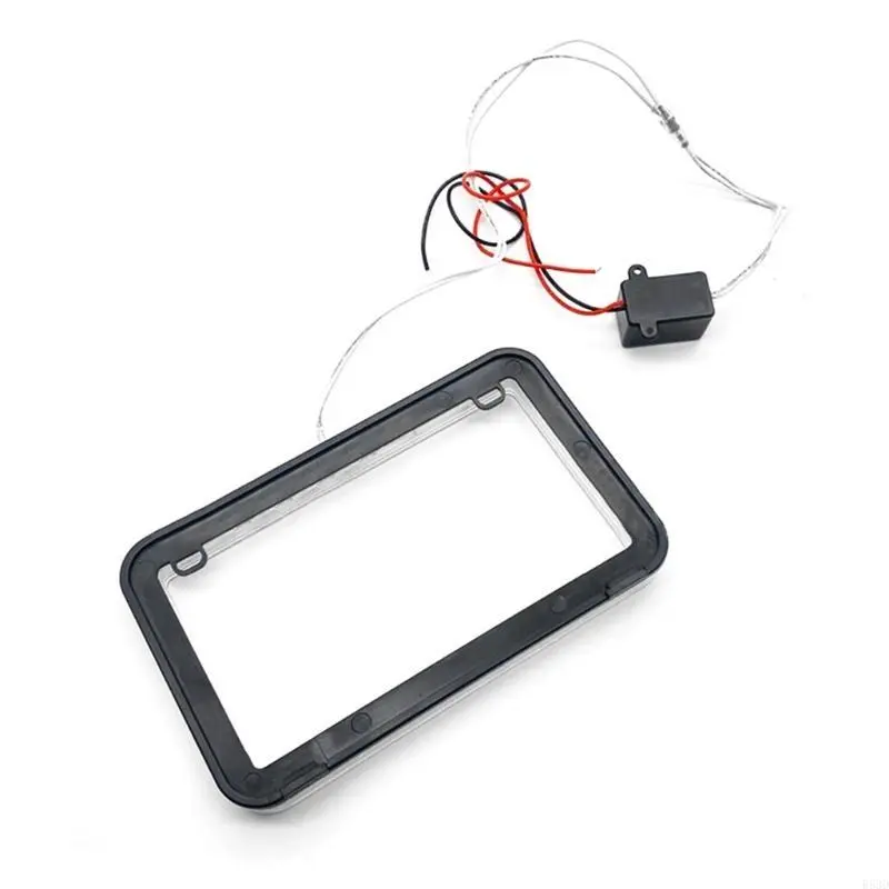 R53D Upgrades LED Motorcycle License Plate Frame Light Waterproof Easy Installs LED License Plate Bracket Enhanceds Visibility