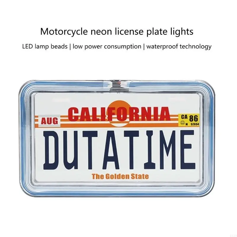 R53D Upgrades LED Motorcycle License Plate Frame Light Waterproof Easy Installs LED License Plate Bracket Enhanceds Visibility