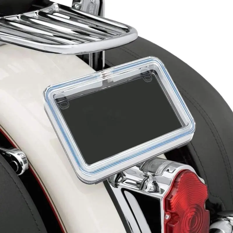 R53D Upgrades LED Motorcycle License Plate Frame Light Waterproof Easy Installs LED License Plate Bracket Enhanceds Visibility