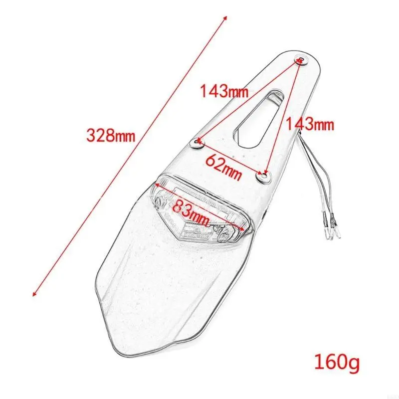 R53D Motorcycle LED Tail Light Rear Stop Brake Lamp Universal for Enduro EXC WRF 250 400 426 450