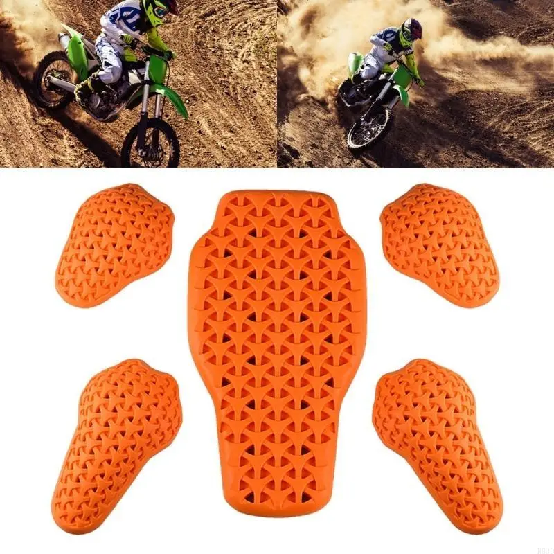 R53D Breathable Motorcycle Jackets Elbow Knee Shoulder Pads Insert Armors Equipment Set Protective Pads For Bikers 5pcs/set