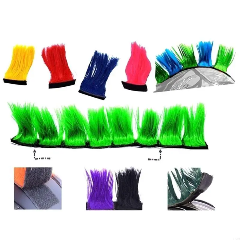 R53D Motorcycle Helmets Hair Motorbike Electric Bike Helmet Accessories Hair Patches Hairpiece Multiple Colors