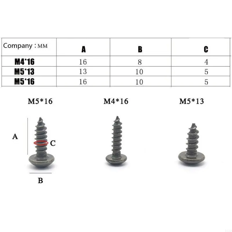 R53D Universal Engine Cover Wheel Screw Fastener Clips for E-bike Moped Scooter ATV