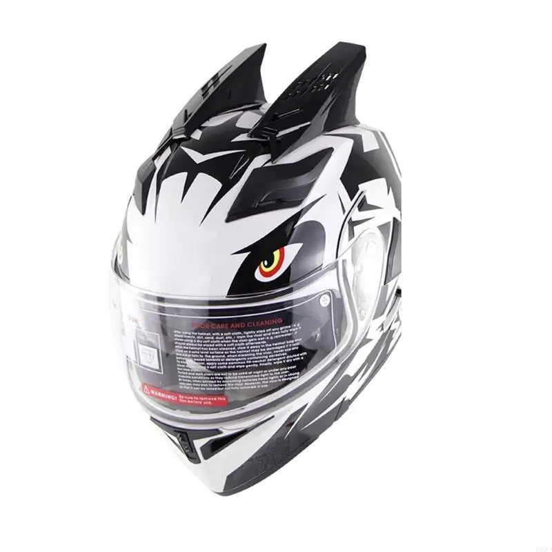 R53D 1 Pair Motorcycle Helmet Horns Punk Decorative Stylish Ear Horns Helmet Horn Motorbike Helmets Durable Accessories