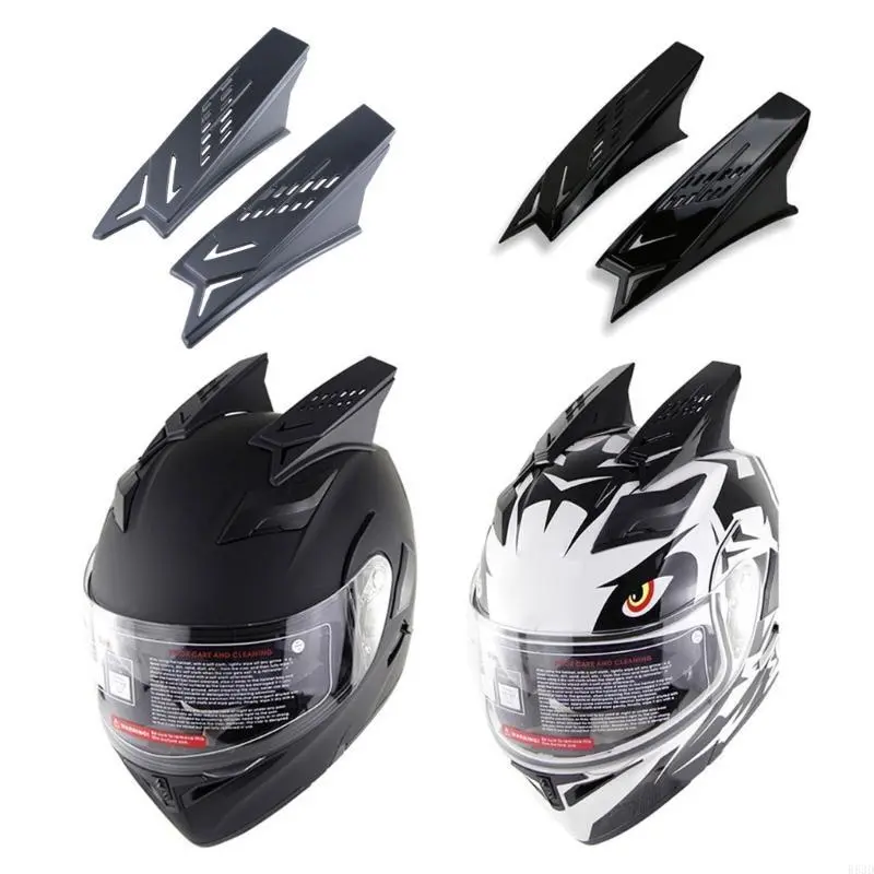 R53D 1 Pair Motorcycle Helmet Horns Punk Decorative Stylish Ear Horns Helmet Horn Motorbike Helmets Durable Accessories