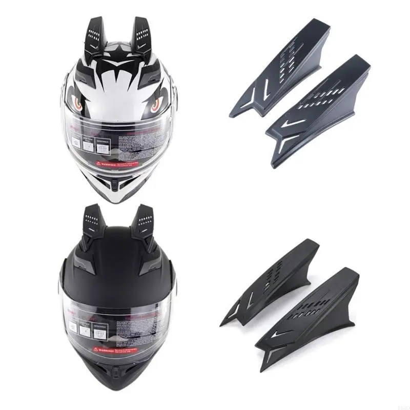 R53D 1 Pair Motorcycle Helmet Horns Punk Decorative Stylish Ear Horns Helmet Horn Motorbike Helmets Durable Accessories