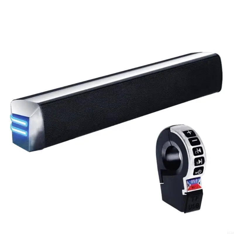 R53D Speaker Scooter ATV UTV Motorcycle Handlebar Stereo Bluetooth-compatible Waterproof Amplifier MP3 FM Radio Speaker