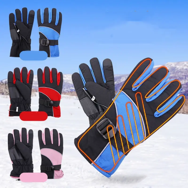 Windproof Cycling Warm Gloves Full Finger Electric Heating Thermal Glove for Man