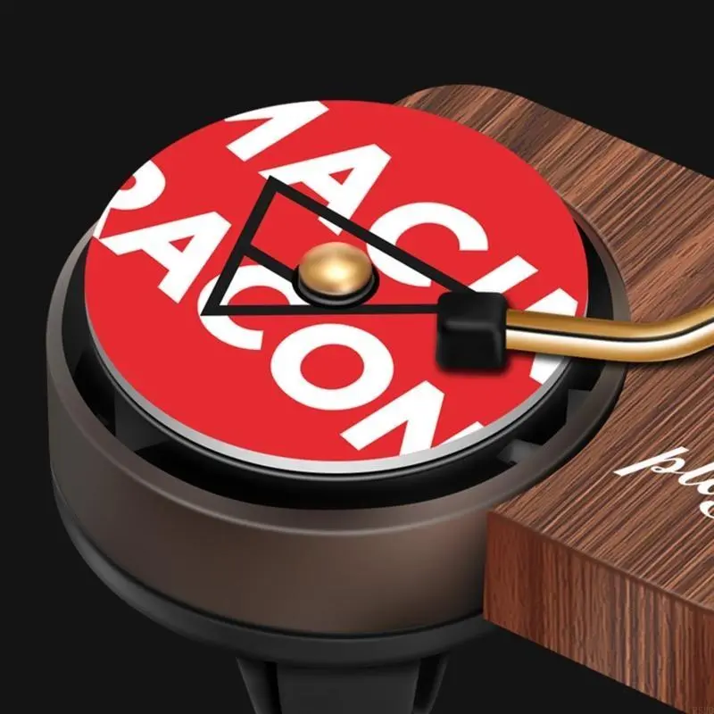 R53D Retro Record Player Phonograph Rotating Air Freshener Panel Auto Diffuser Fragrance Aroma
