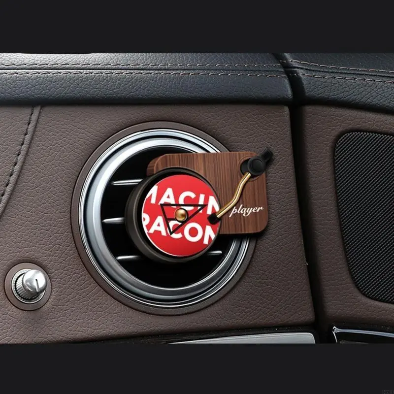 R53D Retro Record Player Phonograph Rotating Air Freshener Panel Auto Diffuser Fragrance Aroma