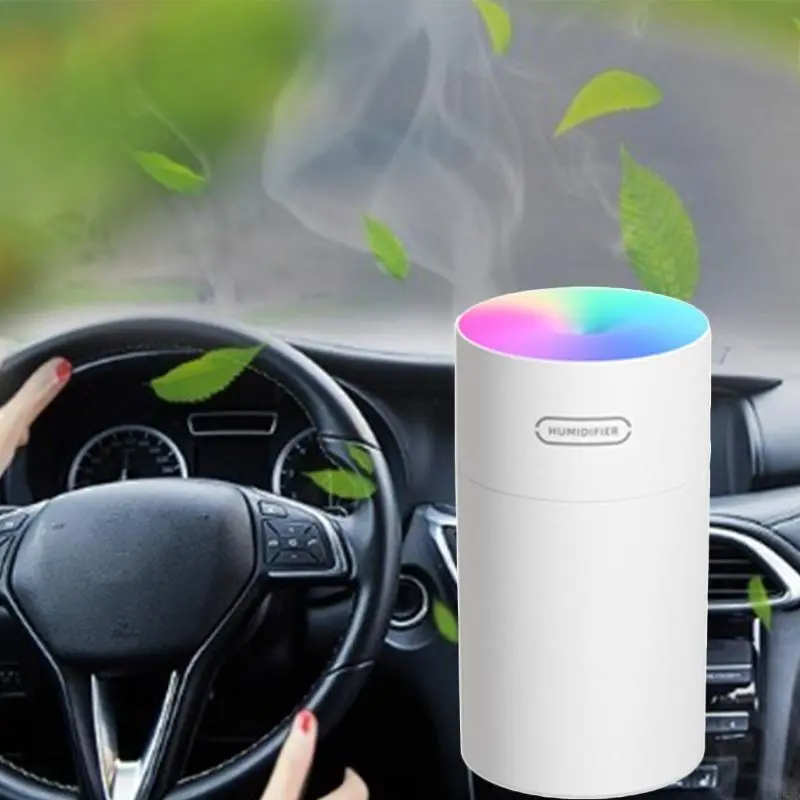 R53D Portable Air Freshener Diffuser Humidifier for Car Office Home LED Colorful Light Auto Maker Quiet
