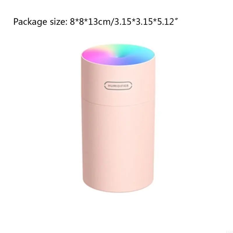 R53D Portable Air Freshener Diffuser Humidifier for Car Office Home LED Colorful Light Auto Maker Quiet