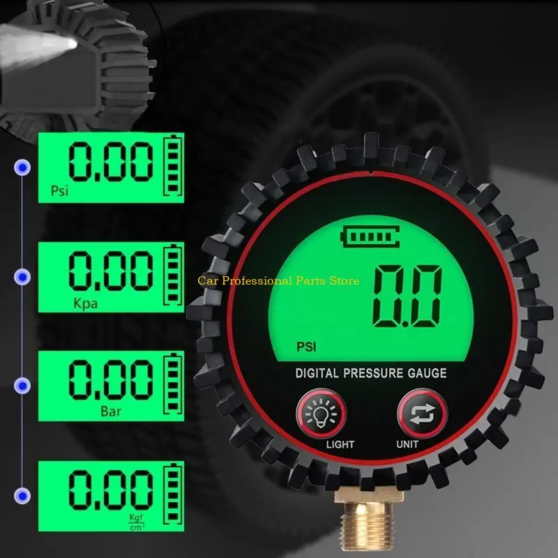 R53D Heavy Duty Tire Inflator with Pressure Gauge LED for Vehicles 255PSI