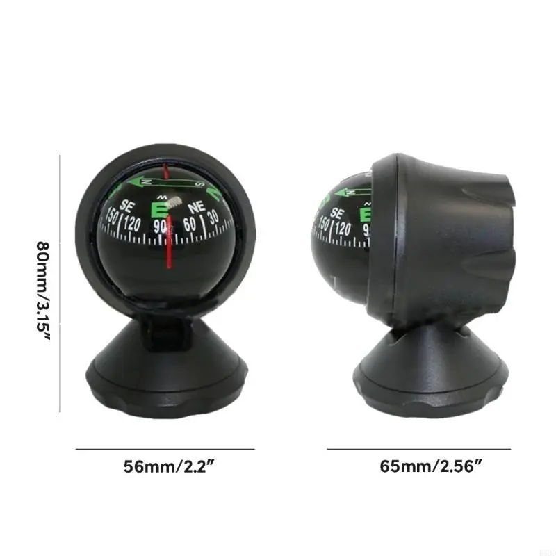 R53D 360 Degree Rotation Waterproof Vehicle Navigation Ball Shaped Compasses Decor