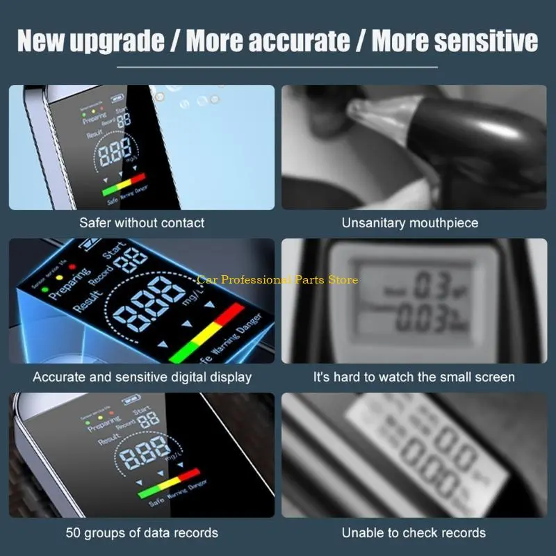 R53D Breathalyzer Respirator Breath Drunk Tester LCD Screen Detector