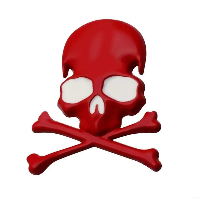 R53D Skull Metal Emblems Stickers Personalizes Skeleton Designs Skull Crossbones Metal Decals for Car & Motorcycles