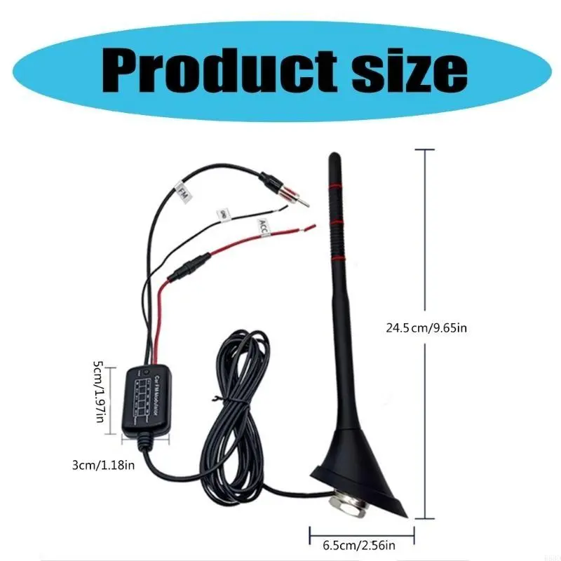 R53D Universal Car Roof Antenna High Performances Whip Car Antenna Plastic Car Antenna with Long Cable for Vehicles