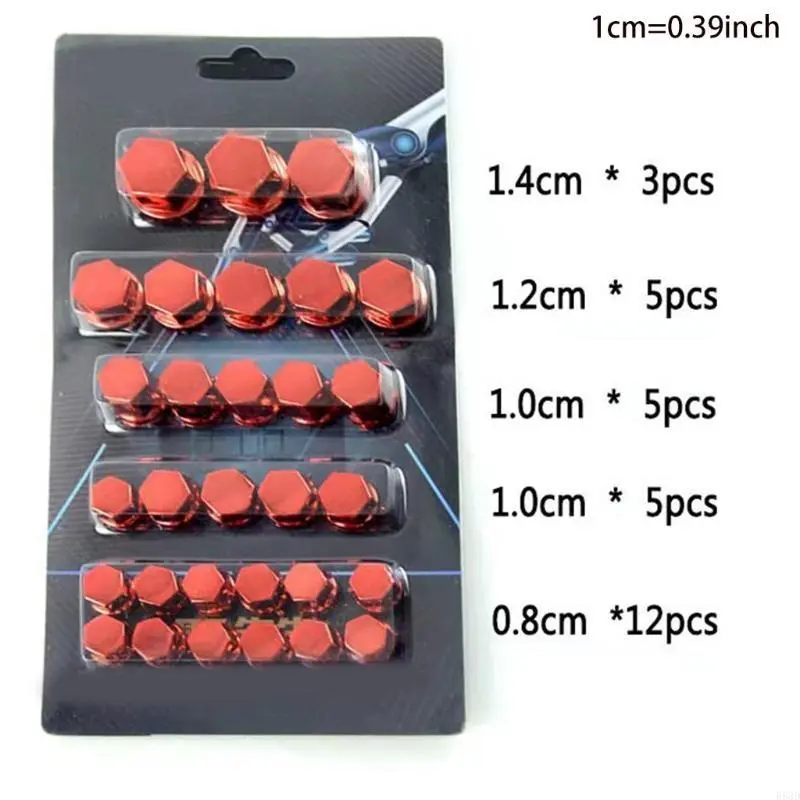 R53D Wheel Nut Bolt for Head Dustproof Cover for Motorcycle 30Pcs Decorative Screw Co