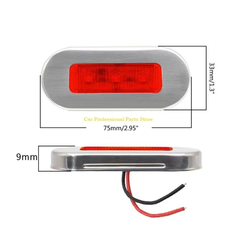 R53D Interior Exterior Courtesy Lights Oblong Stainless Courtesy Light Deck Light