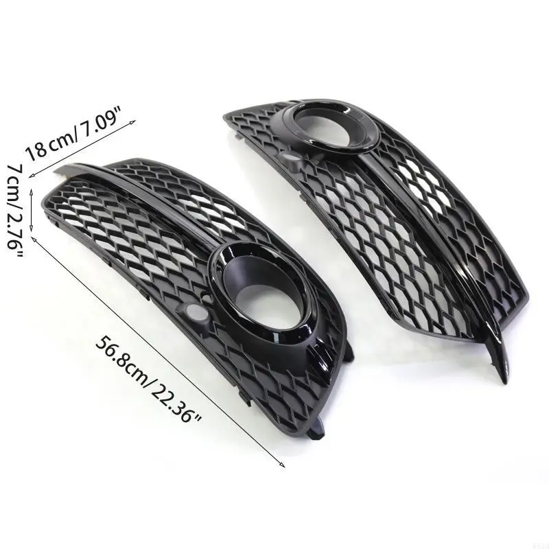 R53D 2Pcs Car Bumper Fog Light Grille Cover Trim Plastic Frame for Q5 Sport 13-16