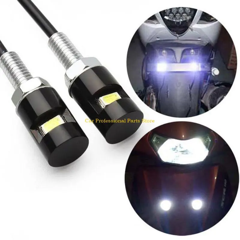 R53D 1 Pair Universal 5630 Car LED License Plate Light Screw Bolt Lamp Rear Tail Lights for Truck ATV Motorcycle Bike SUV RV