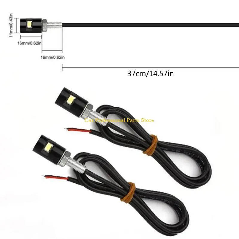 R53D 1 Pair Universal 5630 Car LED License Plate Light Screw Bolt Lamp Rear Tail Lights for Truck ATV Motorcycle Bike SUV RV