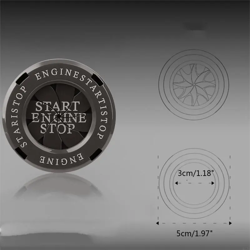 R53D Car Engine Start Button Decorative Ignition Switch Protector Cover Home Tool