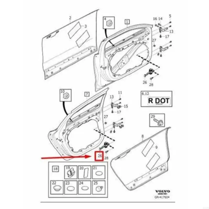 R53D Front Door Hinge Door Limiter for S90 V90 MK2 17-24 31689103 Replacement Part