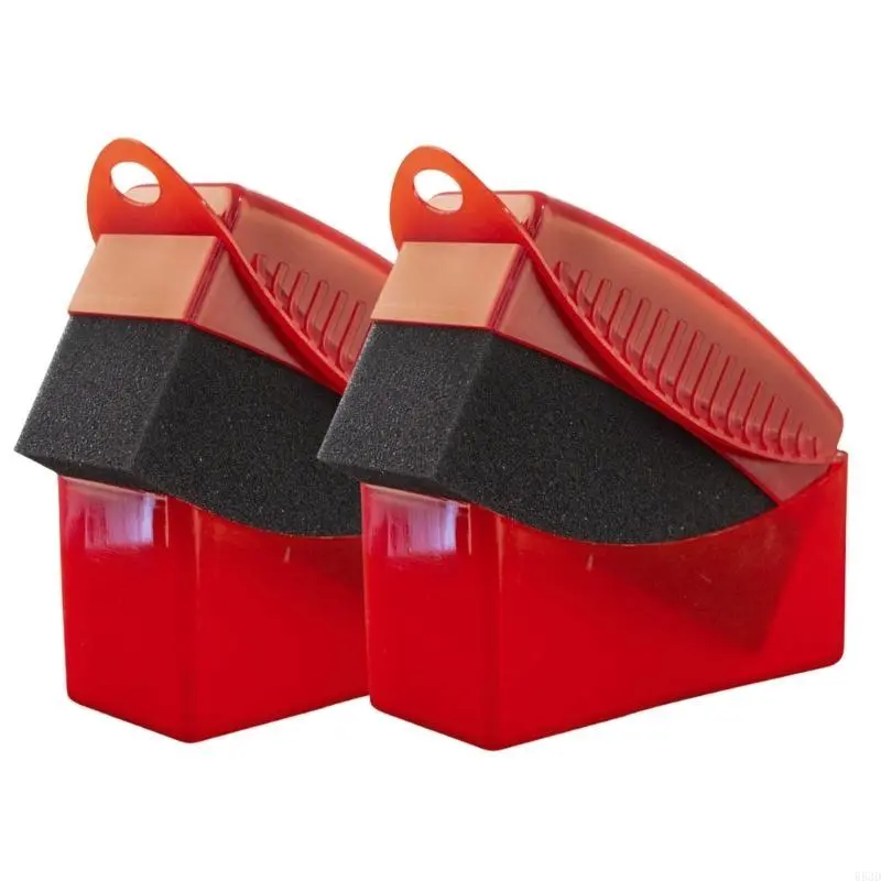 R53D 2pcs Ergonomic Grip Tire Sponge Brush, Wheel Detailing Applicator Pad for Car Automobile Care Cleaning Accessories