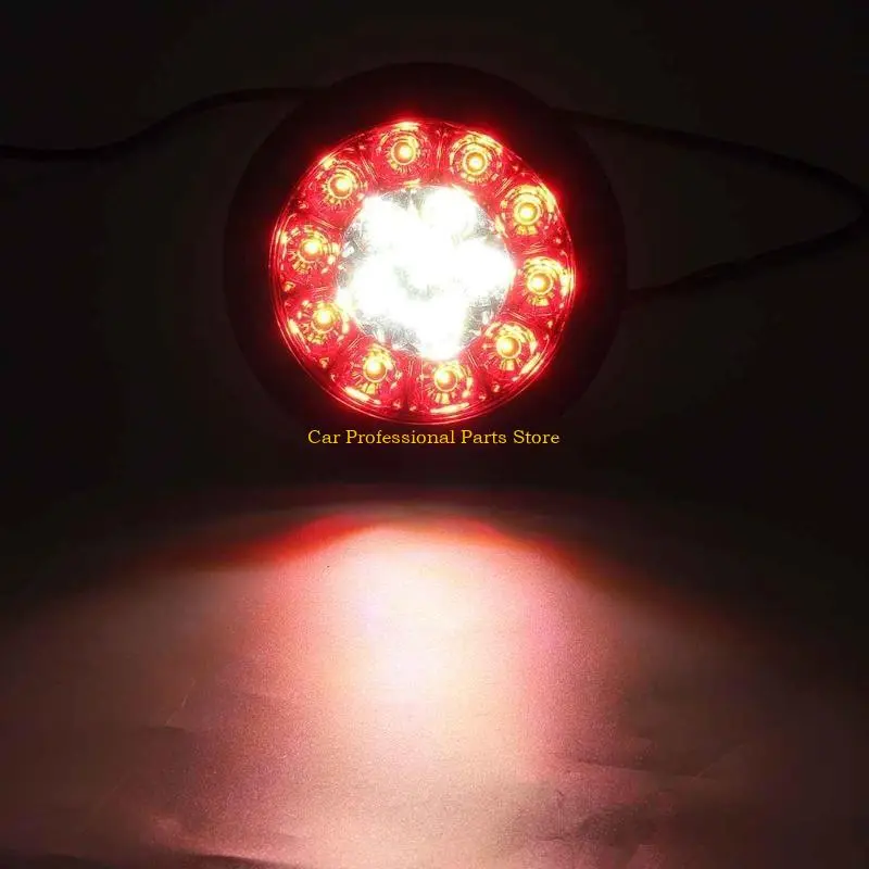 R53D 2Pcs Multipurpose 16LED Tail Light 12V Amber Light Fog Lamp for RV