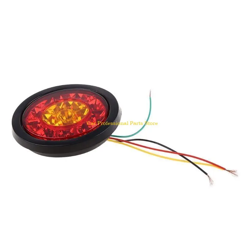 R53D 2Pcs Multipurpose 16LED Tail Light 12V Amber Light Fog Lamp for RV