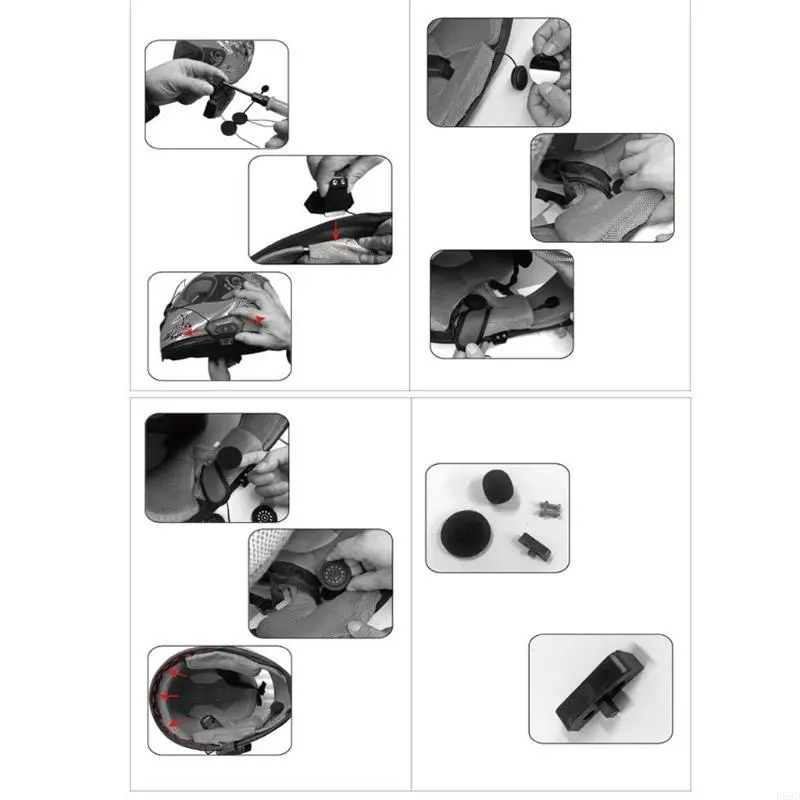 R53D Bluetooth-compatible Intercom Anti-interference Motorcycle Helmet Communication Headphone Universal Wireless Interphone