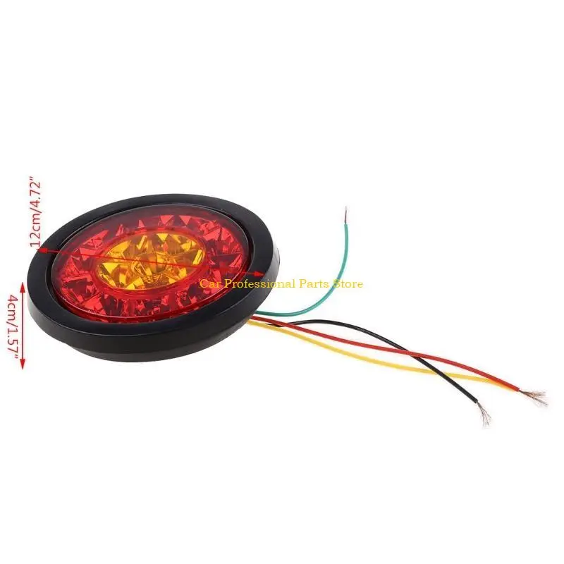 R53D 2Pcs Multipurpose 16LED Tail Light 12V Amber Light Fog Lamp for RV