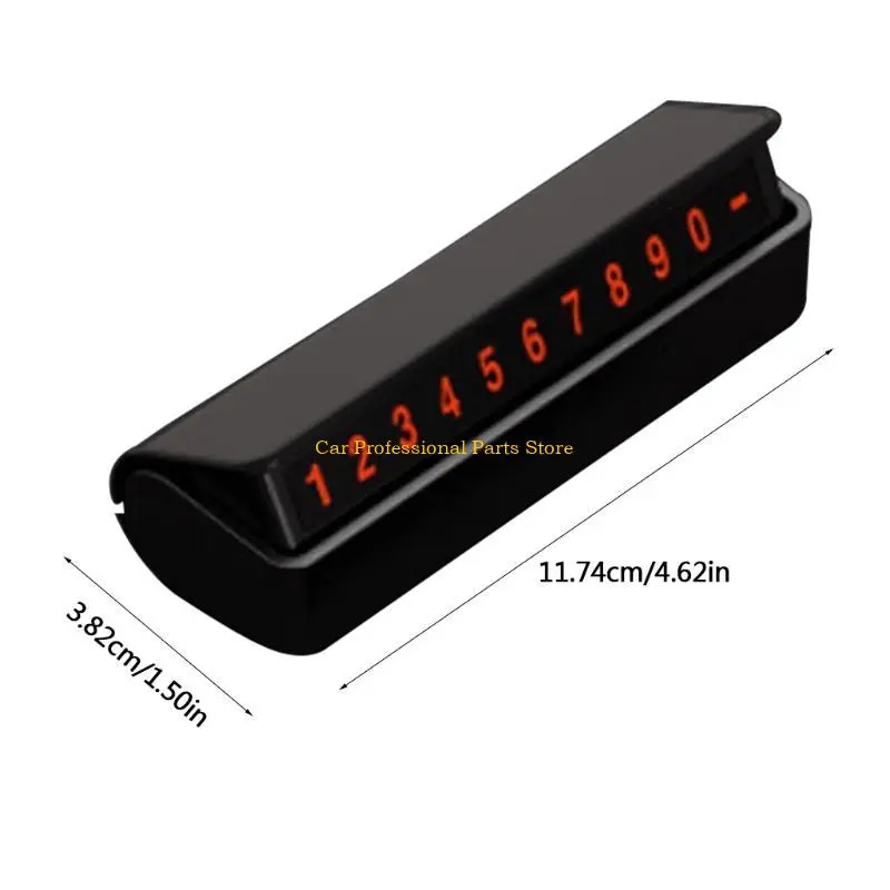 R53D Temporary Parking Card Car Decorations Cashboard Self-adhesive Luminous Phone Number Plate for Moving Car