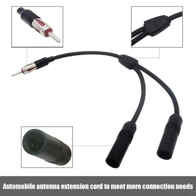 R53D 1 For 2 Car Antenna Cable Adapter Aluminum Plug Car Special Radio Antenna Aerial