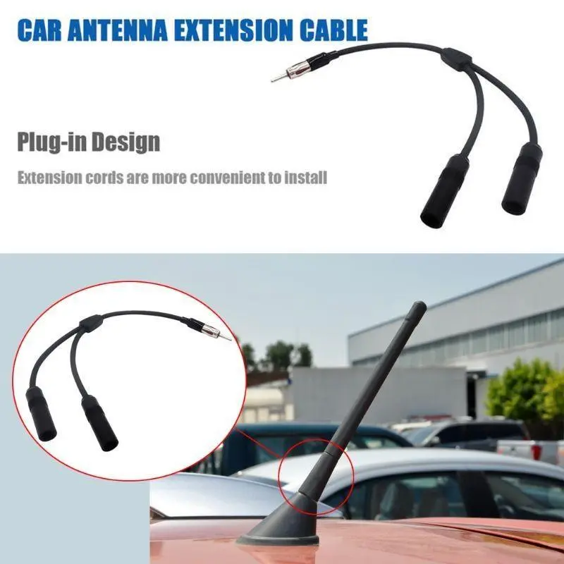 R53D 1 For 2 Car Antenna Cable Adapter Aluminum Plug Car Special Radio Antenna Aerial