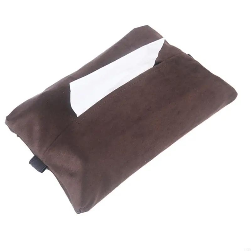 R53D Car Tissue Box Backseat Tissue Case with Fix Strap Auto Interior Tissue Case