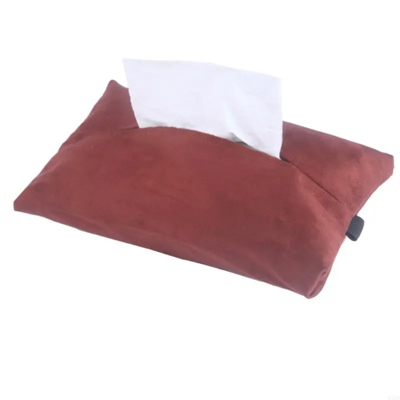 R53D Car Tissue Box Backseat Tissue Case with Fix Strap Auto Interior Tissue Case