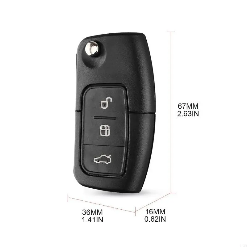 R53D for Key for Shell Cover for Case for for Focus Fiesta 3 Buttons Anti-s