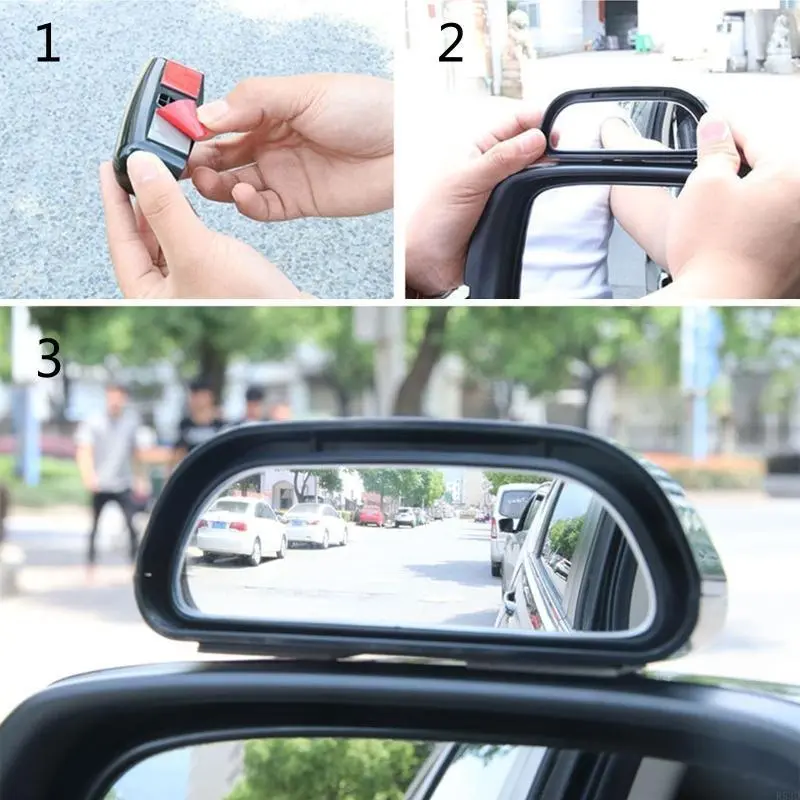 R53D Blind Spot Reversing Mirror Auto 360° Wide Lens Convex Rear Side View Car