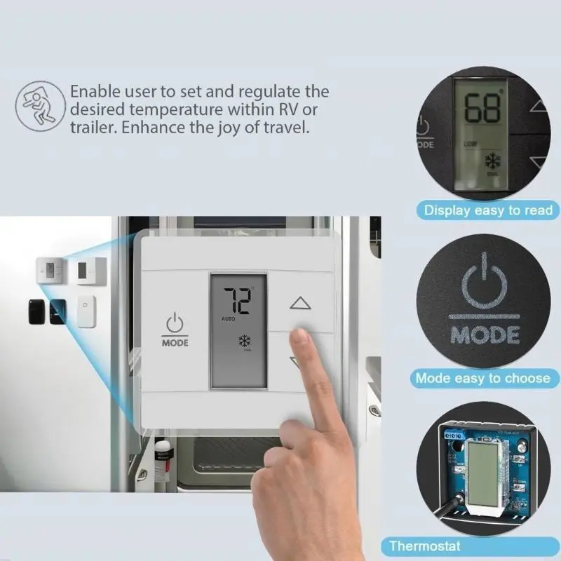 R53D Wall Thermostat Cool Heat Strips for Air Conditioner Thermostat