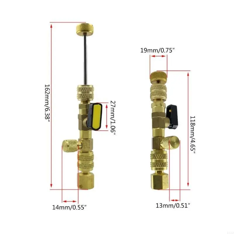 R53D Bit Adapter for HVAC Equipments Repair Valves Cores HVAC Service Wrench