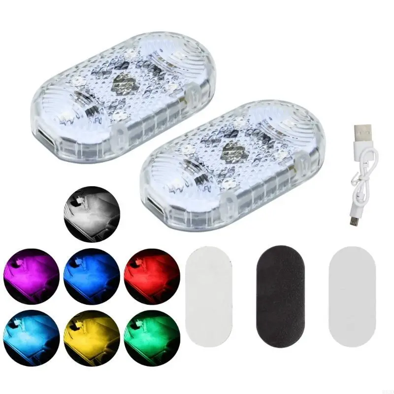 R53D LED Touch Light Car Interior Lighting Touch Reading Lamp USB Charging