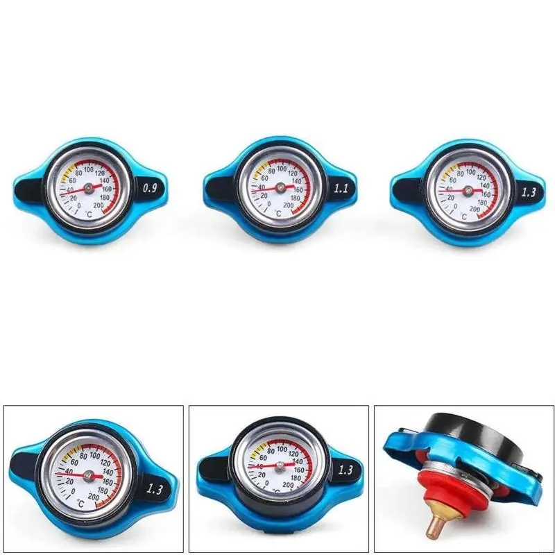 R53D High Pressure Radiator with Temperature Gauge 0.9 Bar/ 1.1 Bar/1.3 Bar Universal Radiator for Car Motorcycle